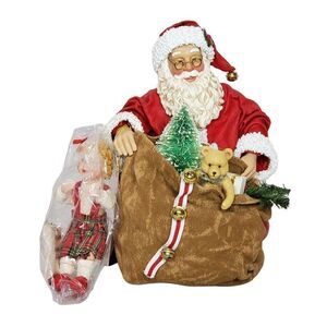 Vintage 1998 Clothtique Santa Toy Bag Little Girl 713179 Christmas